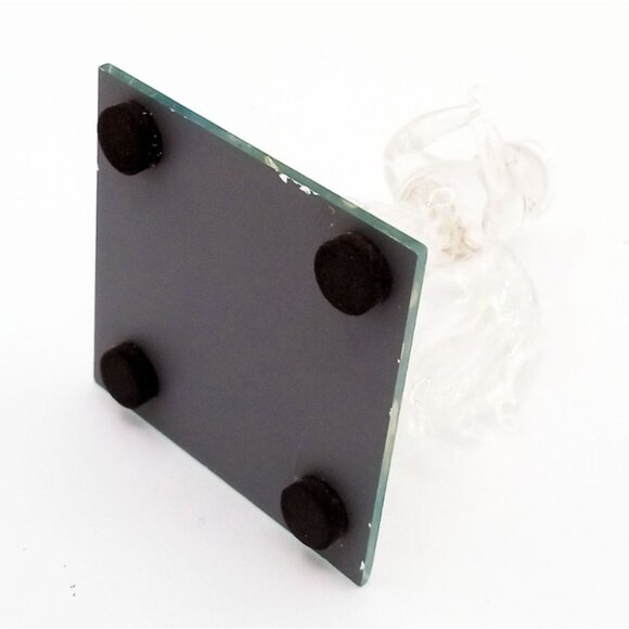 Glass Angel Figurine On Mirrored Base 2.75 Inch Tall Elegant Christmas Holiday - Picture 11 of 13